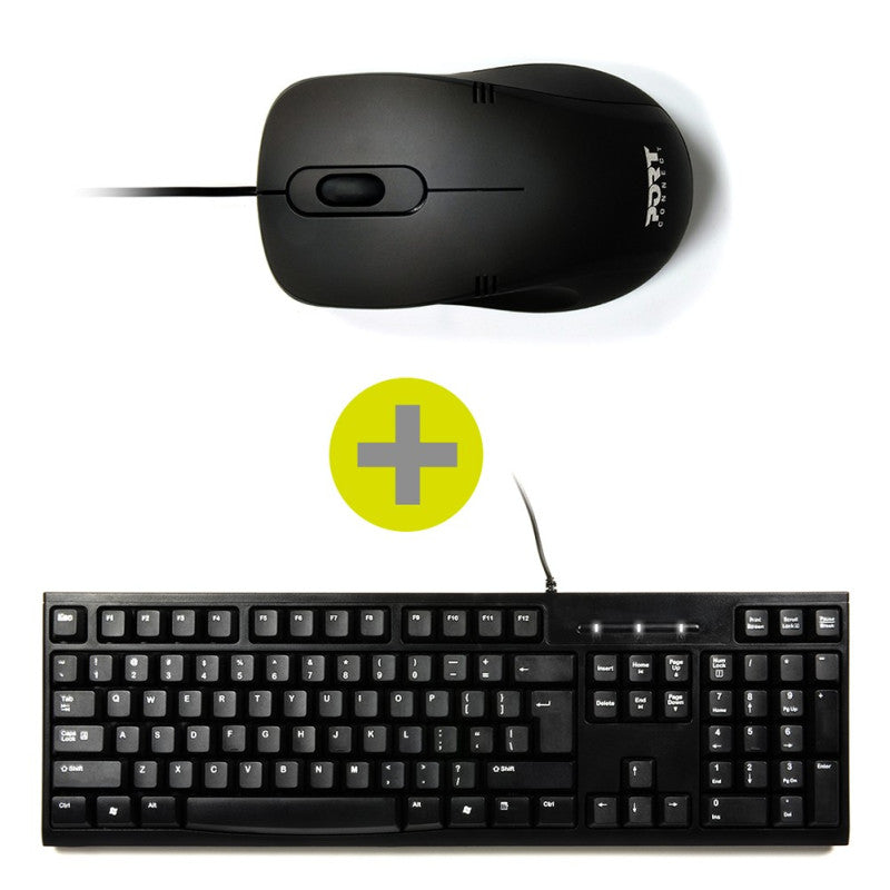 PORT Connect - Ensemble Clavier et Souris USB AZERTY - Compatible Windows