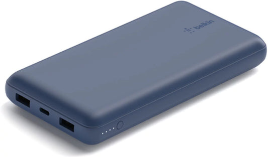 Batterie Externe - 20 000 mah - 15 W USB-C + 2 USB-A - Bleu - Powerbank - Belkin