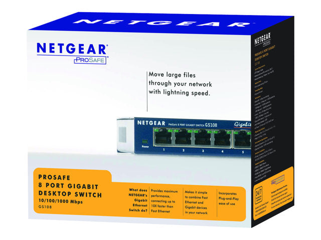 NETGEAR Switch Gigabit 8 ports non manageable GS108GE