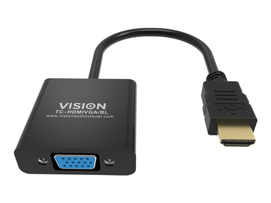 Vision câble vidéo et adaptateur TC-HDMIVGA/BL - HDMI Type A (Std) VGA (D-Sub)