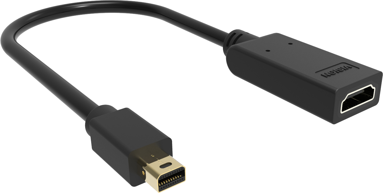 Adaptateur professionnel Noir mini-DisplayPort vers HDMI - VISION